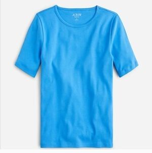J. Crew Blue Perfect Fit Elbow Sleeve Tee Large